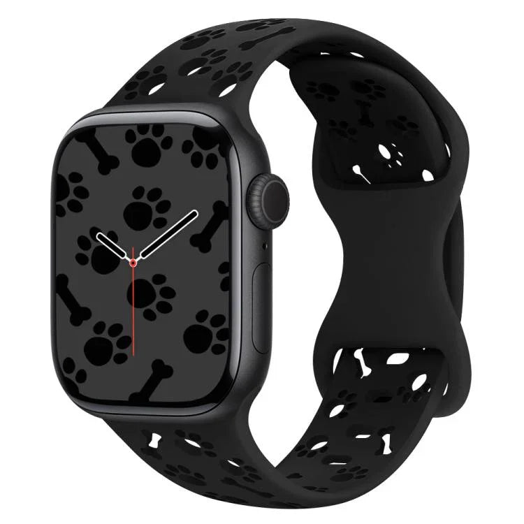 Dây đồng hồ silicone khóa bướm hình xương chân chó, dành cho Apple Watch 46mm / 49mm / 45mm / 44mm, dành cho Apple Watch 42mm / 41mm / 40mm / 38mm