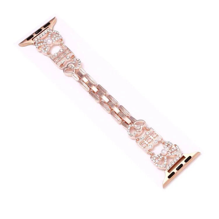 Dây đồng hồ khóa trang sức hình nơ bằng thép không gỉ, dành cho Apple Watch 46mm / 49mm / 45mm / 44mm, dành cho Apple Watch 42mm / 41mm / 40mm / 38mm