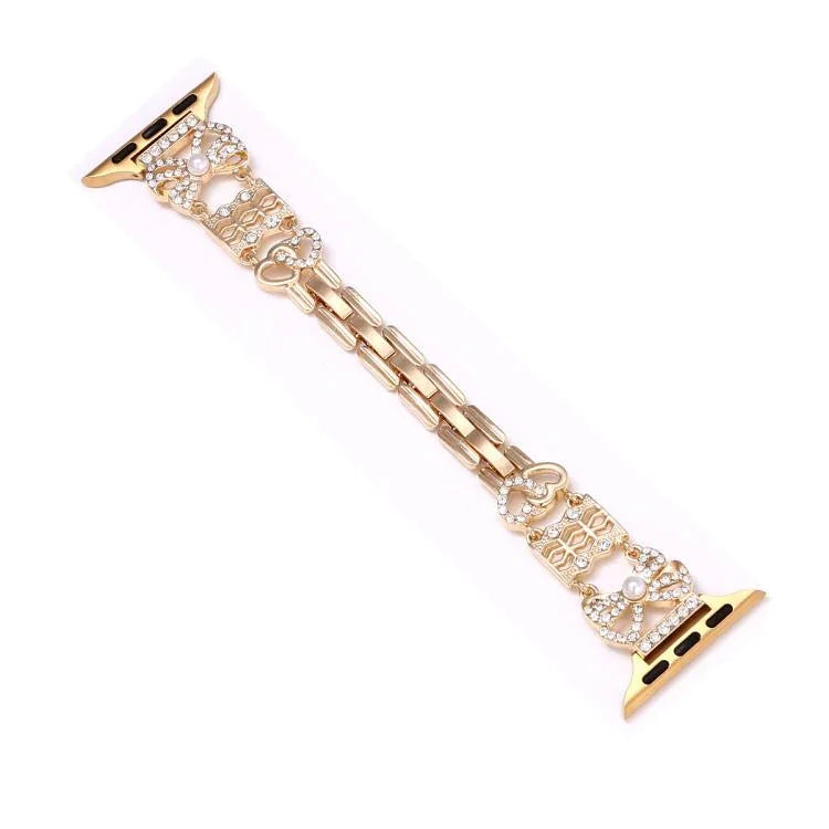Dây đồng hồ khóa trang sức hình nơ bằng thép không gỉ, dành cho Apple Watch 46mm / 49mm / 45mm / 44mm, dành cho Apple Watch 42mm / 41mm / 40mm / 38mm
