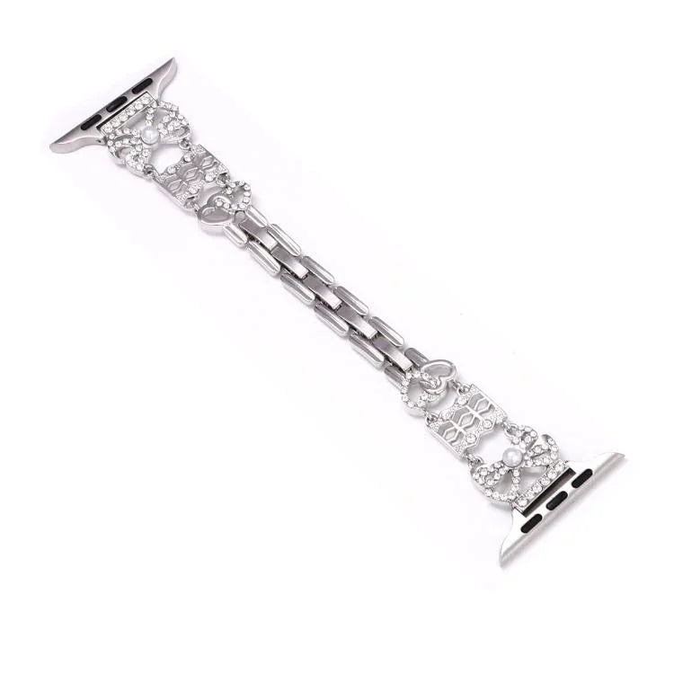 Dây đồng hồ khóa trang sức hình nơ bằng thép không gỉ, dành cho Apple Watch 46mm / 49mm / 45mm / 44mm, dành cho Apple Watch 42mm / 41mm / 40mm / 38mm