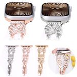 Dây đồng hồ khóa trang sức hình nơ bằng thép không gỉ, dành cho Apple Watch 46mm / 49mm / 45mm / 44mm, dành cho Apple Watch 42mm / 41mm / 40mm / 38mm