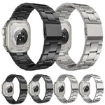 Dây đồng hồ thép không gỉ ba mắt xích khóa Norman, dành cho Apple Watch 46mm / 49mm / 45mm / 44mm