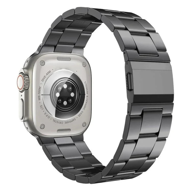 Dây đồng hồ hợp kim titan ba mắt xích khóa Norman, dành cho Apple Watch 46mm / 49mm / 45mm / 44mm