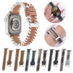 Dây đồng hồ da thật len thêu phong cách cổ điển, dành cho Apple Watch 46mm / 49mm / 45mm / 44mm, dành cho Apple Watch 42mm / 41mm / 40mm / 38mm