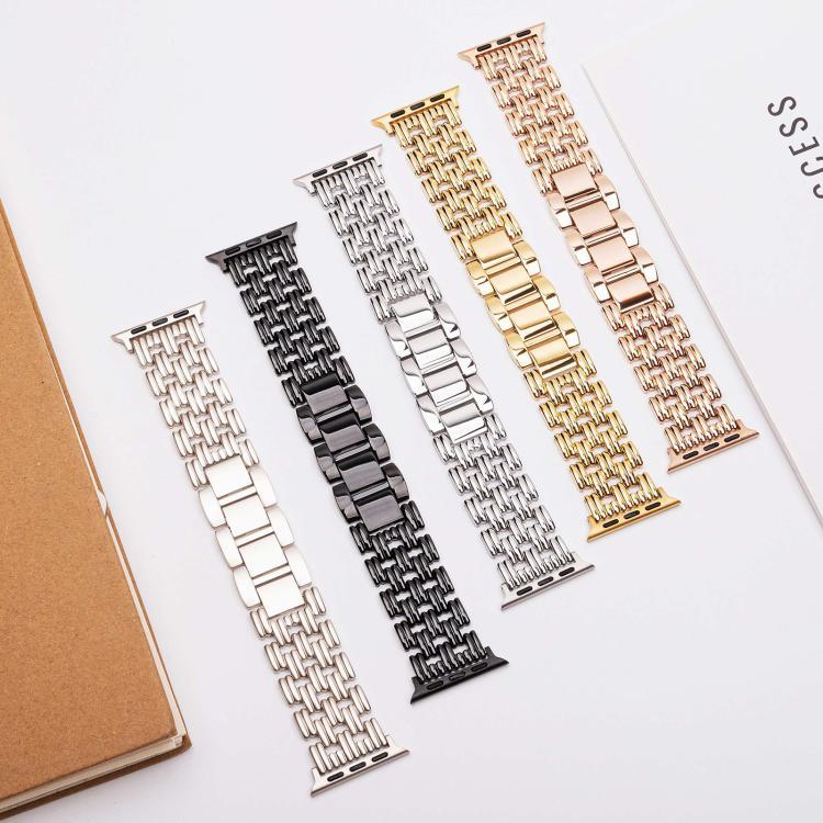 Dây đồng hồ thép không gỉ sọc năm hạt, dành cho Apple Watch 46mm / 49mm / 45mm / 44mm, dành cho Apple Watch 42mm / 41mm / 40mm / 38mm