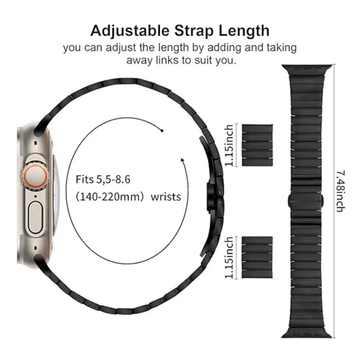 Dây đồng hồ hợp kim titan một hạt khóa bướm, dành cho Apple Watch 46mm / 49mm / 45mm / 44mm