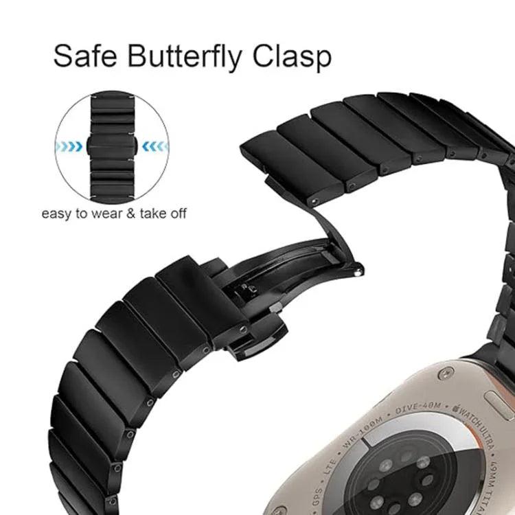 Dây đồng hồ hợp kim titan một hạt khóa bướm, dành cho Apple Watch 46mm / 49mm / 45mm / 44mm