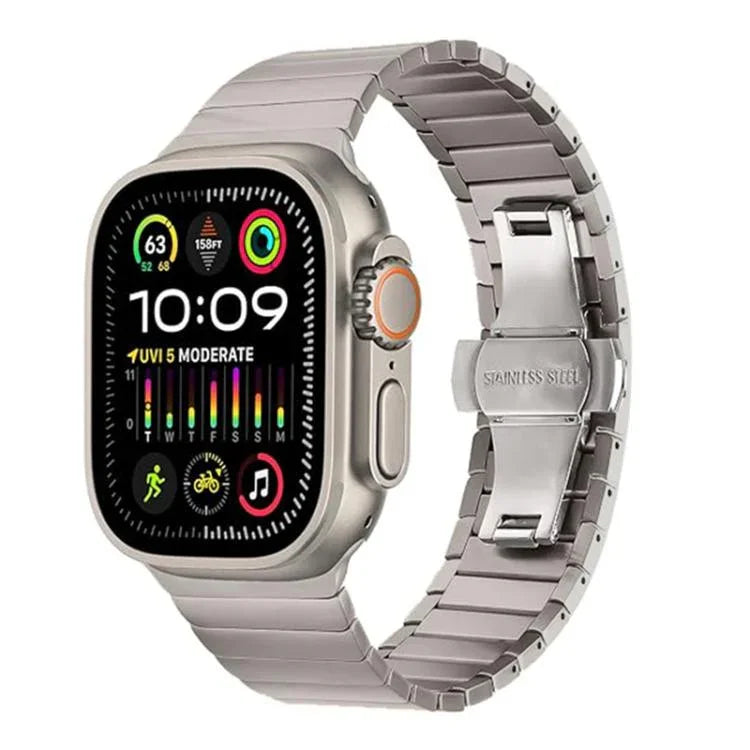 Dây đồng hồ hợp kim titan một hạt khóa bướm, dành cho Apple Watch 46mm / 49mm / 45mm / 44mm