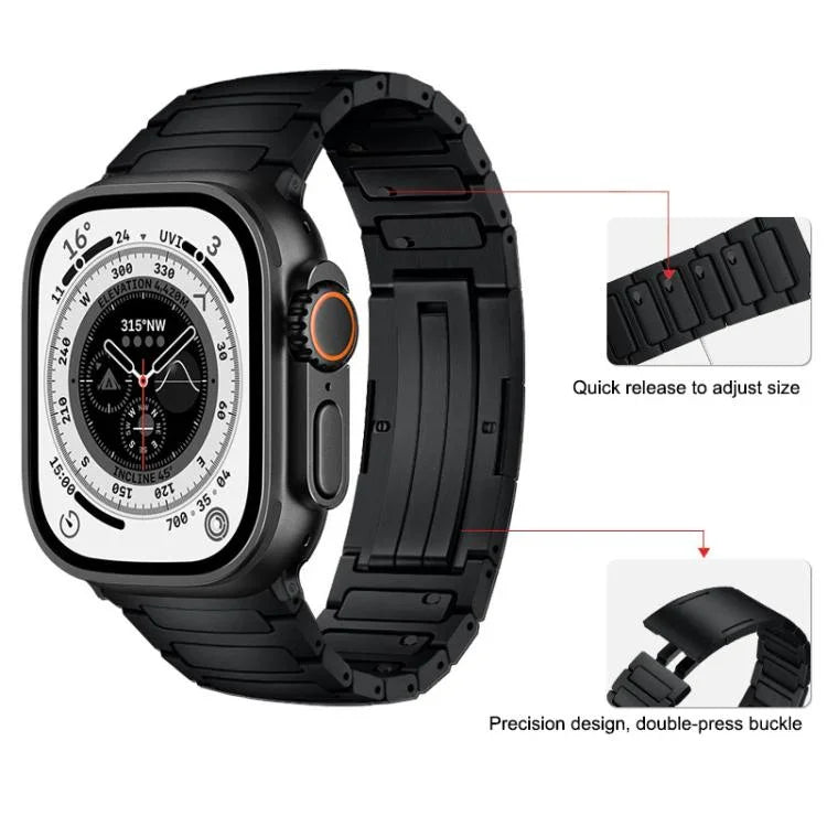 Dây đồng hồ hợp kim titan hình chữ I tích hợp tháo nhanh, dành cho Apple Watch 46mm / 49mm / 45mm / 44mm