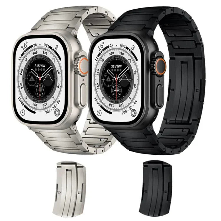 Dây đồng hồ hợp kim titan hình chữ I tích hợp tháo nhanh, dành cho Apple Watch 46mm / 49mm / 45mm / 44mm