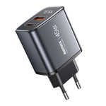 Sạc nhanh REMAX U2-AC 45W USB và Type-C GaN hiển thị kỹ thuật số, phích cắm EU, phích cắm UK