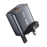 Sạc nhanh REMAX U2-AC 45W USB và Type-C GaN hiển thị kỹ thuật số, phích cắm EU, phích cắm UK