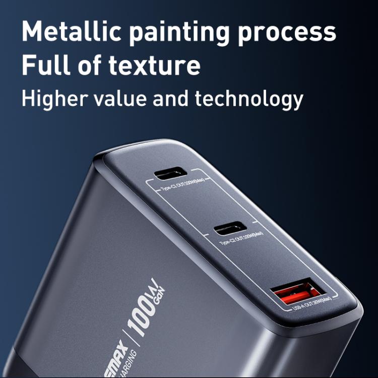 Sạc nhanh REMAX U2-AC 100W USB và Type-C đôi GaN hiển thị kỹ thuật số, phích cắm EU