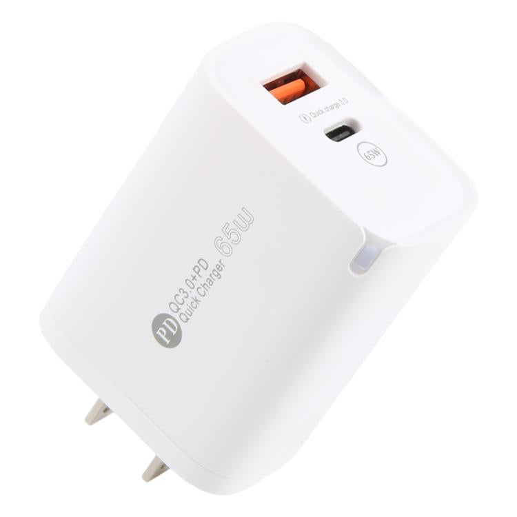 Sạc nhanh AR-PD12 65W QC3.0 USB và USB-C / Type-C PD, phích cắm US, phích cắm US