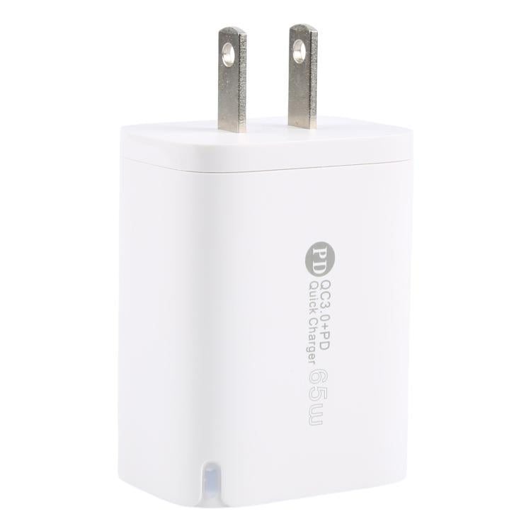 Sạc nhanh AR-PD12 65W QC3.0 USB và USB-C / Type-C PD, phích cắm US, phích cắm US