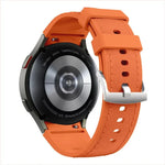 Dây đồng hồ silicone da khóa ghim bạc, Dành cho Samsung Galaxy Watch 7 / 6 / 5 / 4