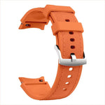 Dây đồng hồ silicone da khóa ghim bạc, Dành cho Samsung Galaxy Watch 7 / 6 / 5 / 4