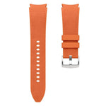 Dây đồng hồ silicone da khóa ghim bạc, Dành cho Samsung Galaxy Watch 7 / 6 / 5 / 4
