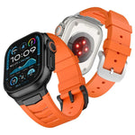 Dây đồng hồ khóa thép không gỉ cao su flo, dành cho Apple Watch Ultra / Ultra 2 49mm