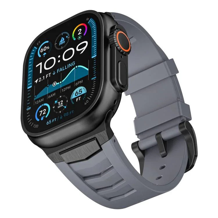 Dây đồng hồ khóa thép không gỉ cao su flo, dành cho Apple Watch Ultra / Ultra 2 49mm