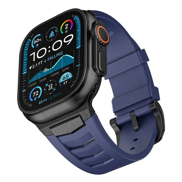 Dây đồng hồ khóa thép không gỉ cao su flo, dành cho Apple Watch Ultra / Ultra 2 49mm