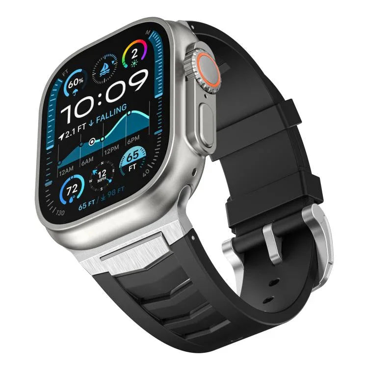 Dây đồng hồ khóa thép không gỉ cao su flo, dành cho Apple Watch Ultra / Ultra 2 49mm