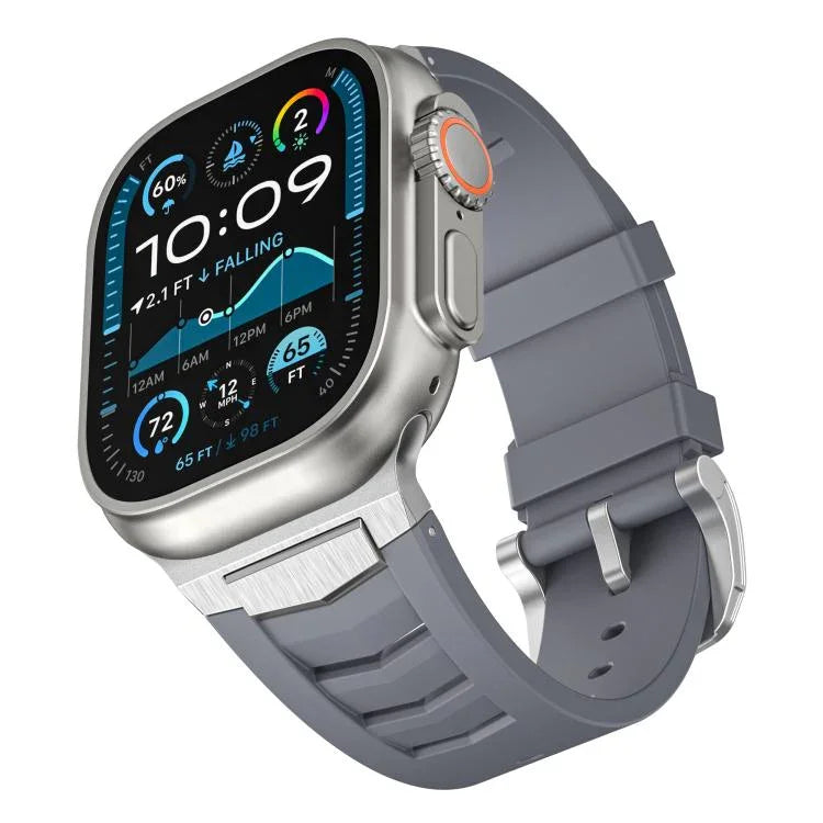 Dây đồng hồ khóa thép không gỉ cao su flo, dành cho Apple Watch Ultra / Ultra 2 49mm
