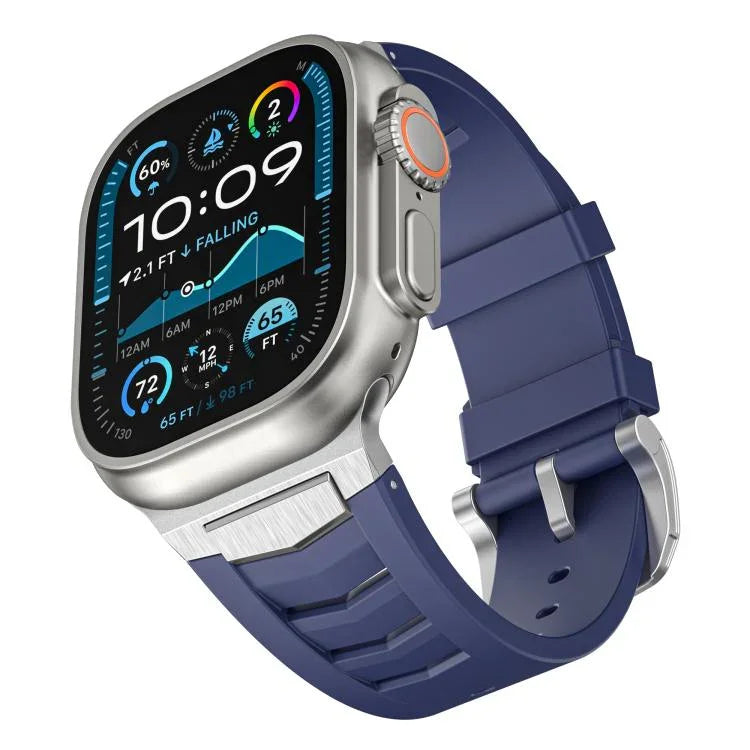 Dây đồng hồ khóa thép không gỉ cao su flo, dành cho Apple Watch Ultra / Ultra 2 49mm