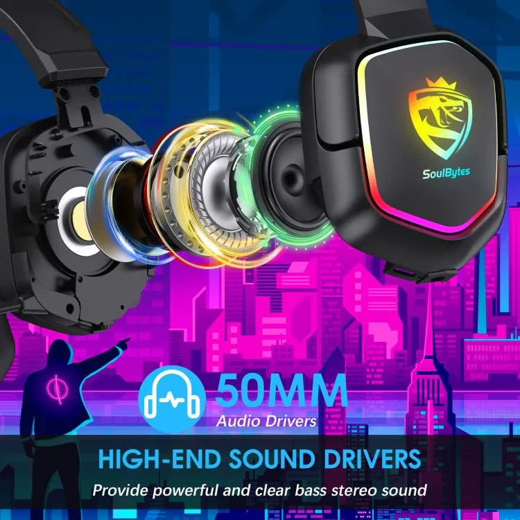 Tai nghe SoulBytes S21 nhẹ với đệm tai bằng mút hoạt tính đa hướng có mic, chiều dài khoảng 2m