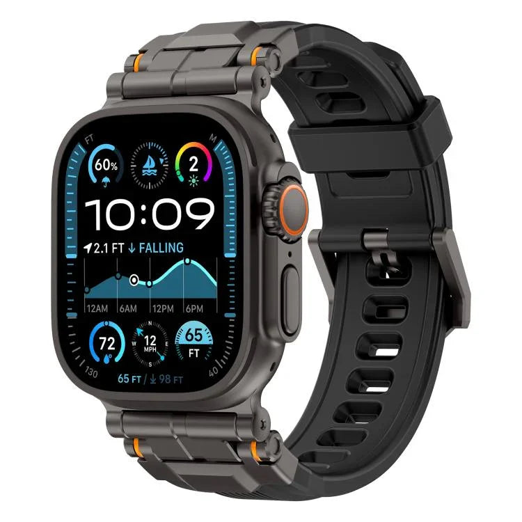 Dây đồng hồ silicone đầu nối hợp kim, Dành cho Apple Watch 46mm / 49mm / 45mm / 44mm