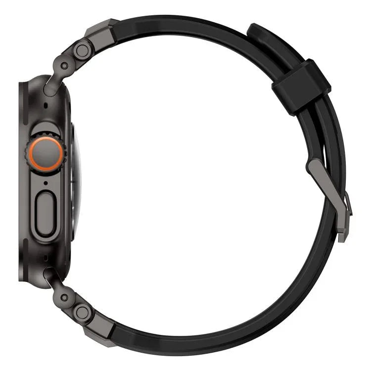 Dây đồng hồ silicone đầu nối hợp kim, Dành cho Apple Watch 46mm / 49mm / 45mm / 44mm
