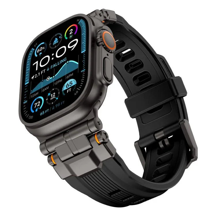 Dây đồng hồ silicone đầu nối hợp kim, Dành cho Apple Watch 46mm / 49mm / 45mm / 44mm