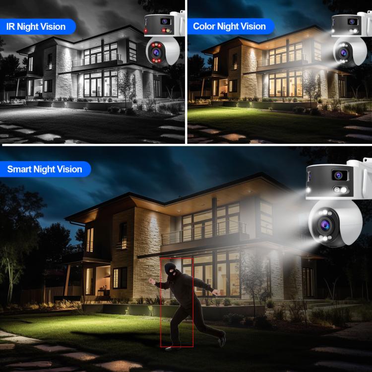 Camera Dome PTZ Góc Rộng Siêu Rộng Đa Ống Kính 8MP HD SriHome SH055B, SH055B