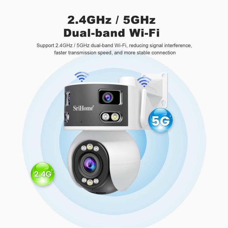 Camera Dome PTZ Góc Rộng Siêu Rộng Đa Ống Kính 8MP HD SriHome SH055B, SH055B