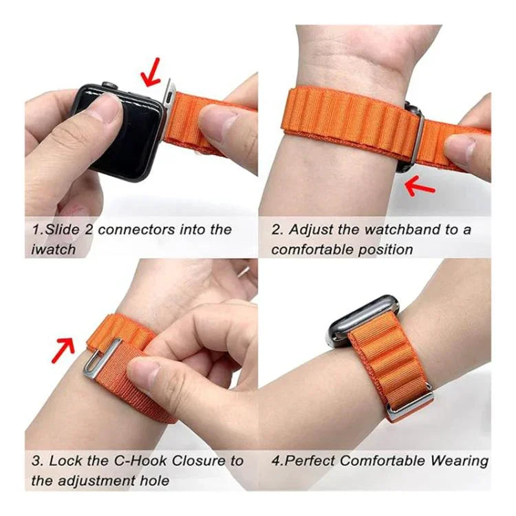 Dây đồng hồ vòng nylon Kalebol Aline, Dành cho Apple Watch 46mm / 49mm / 45mm / 44mm, Dành cho Apple Watch 42mm / 41mm / 40mm / 38mm
