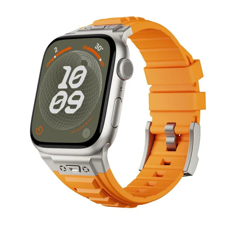 Dây đồng hồ silicone giáp co giãn cao Kalebol, Dành cho Apple Watch 46mm / 49mm / 45mm / 44mm