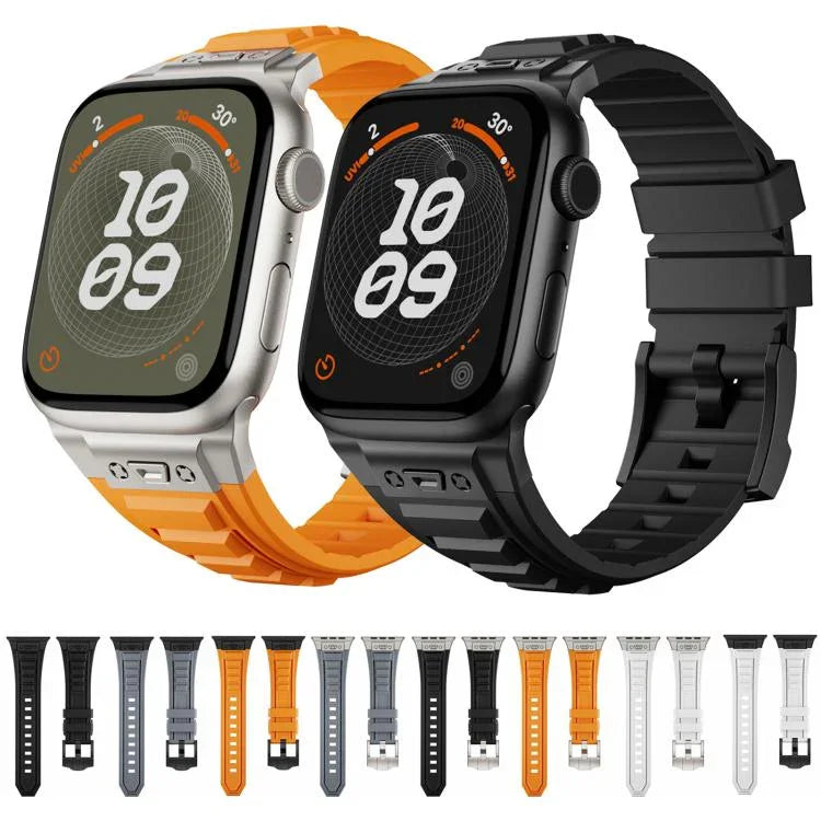 Dây đồng hồ silicone giáp co giãn cao Kalebol, Dành cho Apple Watch 46mm / 49mm / 45mm / 44mm