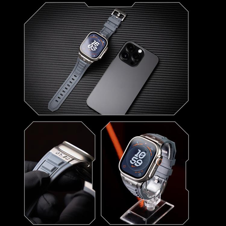 Dây đồng hồ silicone giáp co giãn cao Kalebol, Dành cho Apple Watch 46mm / 49mm / 45mm / 44mm