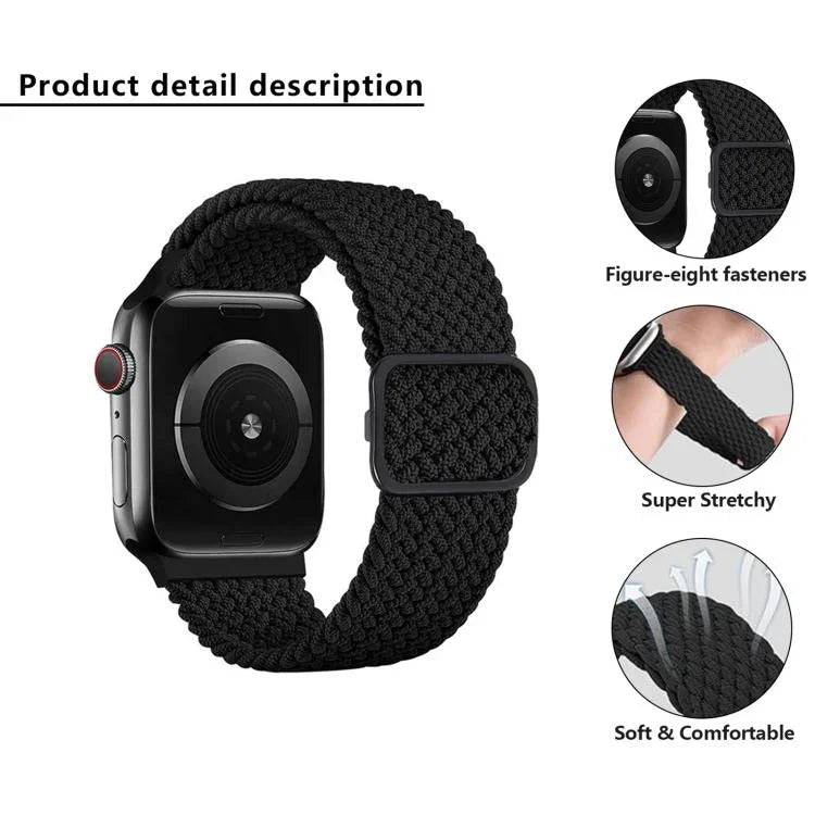 Dây đồng hồ nylon bện Kalebol với tám khóa, Dành cho Apple Watch 46mm / 49mm / 45mm / 44mm, Dành cho Apple Watch 42mm / 41mm / 40mm / 38mm