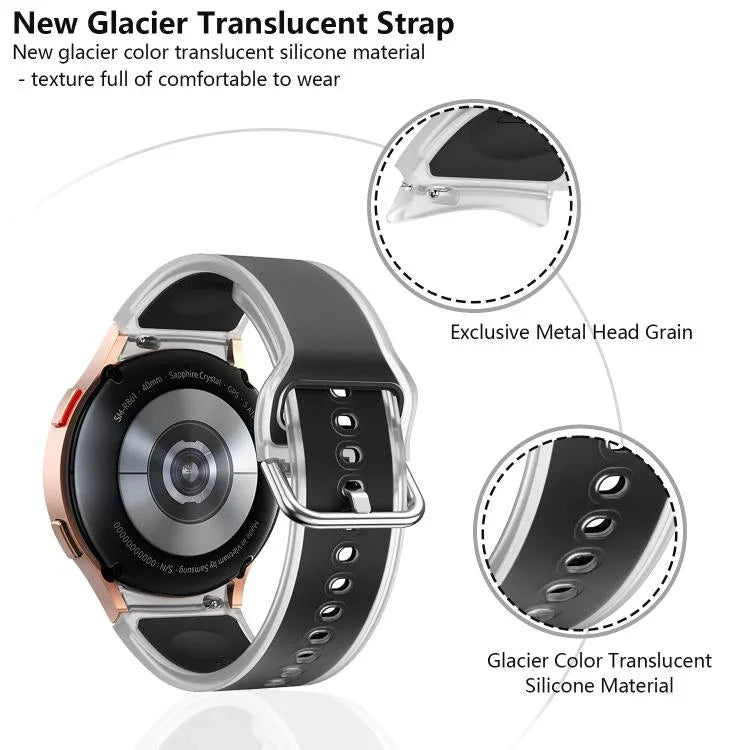 Dây đồng hồ silicone trong suốt Kalebol Glacier, Dành cho Samsung Galaxy Watch 7 / 6 / 5 / 4