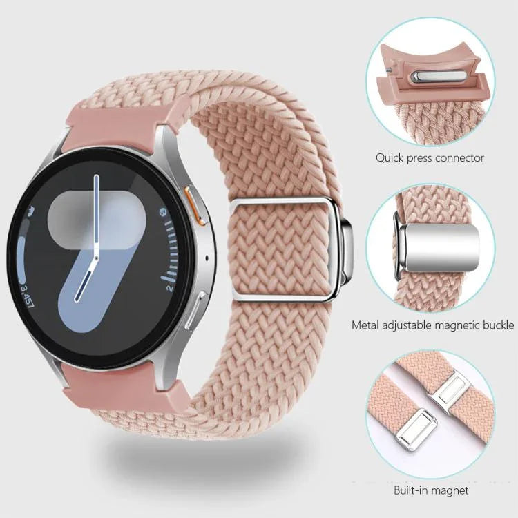 Dây đồng hồ vòng bện nút khóa nam châm Kalebol, Dành cho Samsung Galaxy Watch 5 Pro / 6 / 7