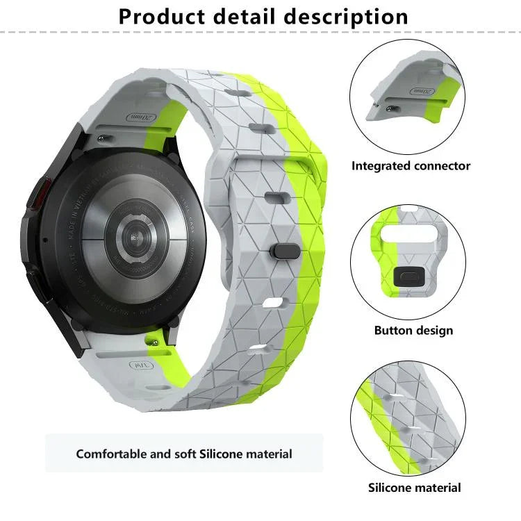 Dây silicone Kalebol họa tiết bóng đá khóa ngược, Dành cho Samsung Galaxy Watch 4 / 5 / 6