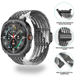 Dây đồng hồ vòng bện khóa nam châm đen Kalebol, Dành cho Samsung Galaxy Watch Ultra 47mm / Ultra 2025