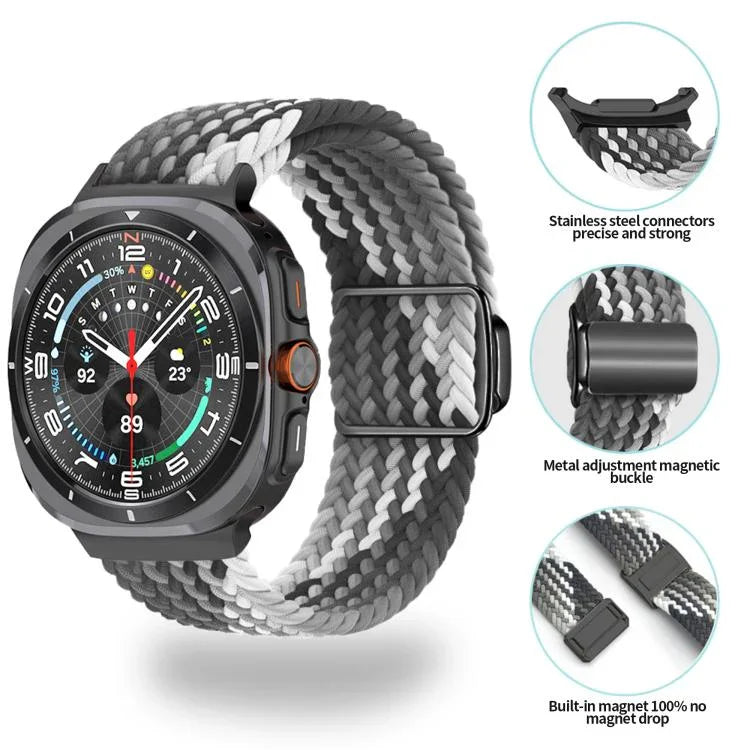 Dây đồng hồ vòng bện khóa nam châm đen Kalebol, Dành cho Samsung Galaxy Watch Ultra 47mm / Ultra 2025