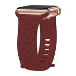 Dây đồng hồ silicone Kalebol với khóa hình số 8 và hoa văn hoa hồng, Dành cho Apple Watch 46mm / 49mm / 45mm / 44mm, Dành cho Apple Watch 42mm / 41mm / 40mm / 38mm