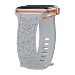 Dây đồng hồ silicone Kalebol với khóa hình số 8 và hoa văn hoa hồng, Dành cho Apple Watch 46mm / 49mm / 45mm / 44mm, Dành cho Apple Watch 42mm / 41mm / 40mm / 38mm