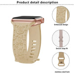 Dây đồng hồ silicone Kalebol với khóa hình số 8 và hoa văn hoa hồng, Dành cho Apple Watch 46mm / 49mm / 45mm / 44mm, Dành cho Apple Watch 42mm / 41mm / 40mm / 38mm