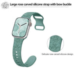 Dây đồng hồ silicone Kalebol với khóa hình số 8 và hoa văn hoa hồng, Dành cho Apple Watch 46mm / 49mm / 45mm / 44mm, Dành cho Apple Watch 42mm / 41mm / 40mm / 38mm
