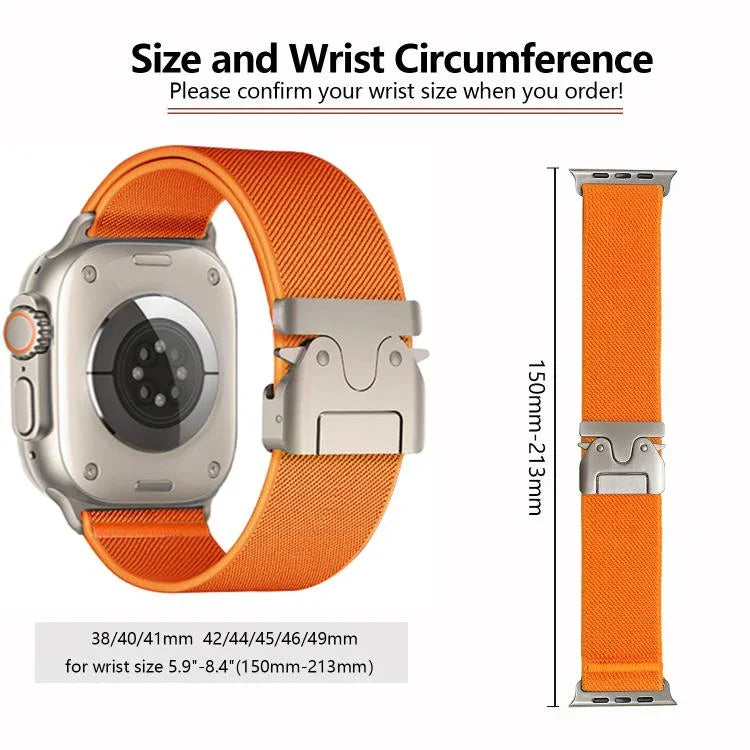 Dây đồng hồ nylon co giãn Kalebol với khóa dù, Dành cho Apple Watch 46mm / 49mm / 45mm / 44mm, Dành cho Apple Watch 42mm / 41mm / 40mm / 38mm
