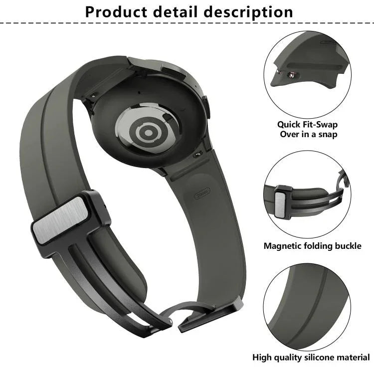 Dây đeo silicone khóa gập lõm nam châm Kalebol, Dành cho Samsung Galaxy Watch7 / 6 / 5
